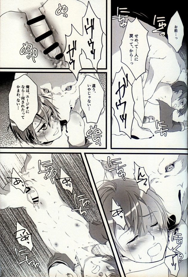 【エロ同人 SAO】魂を複製されたキリトが狼の姿になったユージオと再会して激しい獣姦からケモミミになってイチャラブに…！【無料 エロ漫画】 (16)