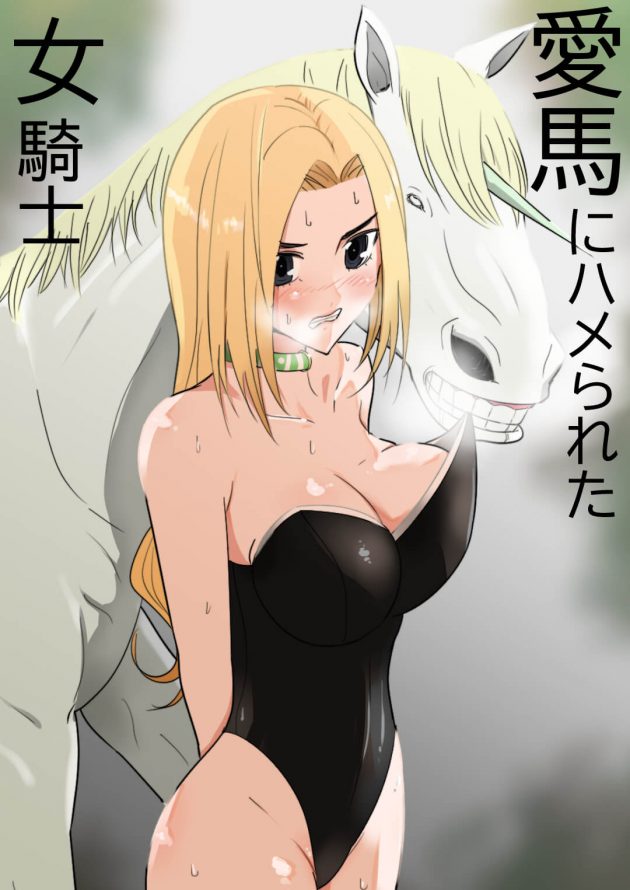 【エロ同人誌】女騎士が首輪を着けられて馬チンポで孕まされちゃうぞ！【無料 エロ漫画】(1)